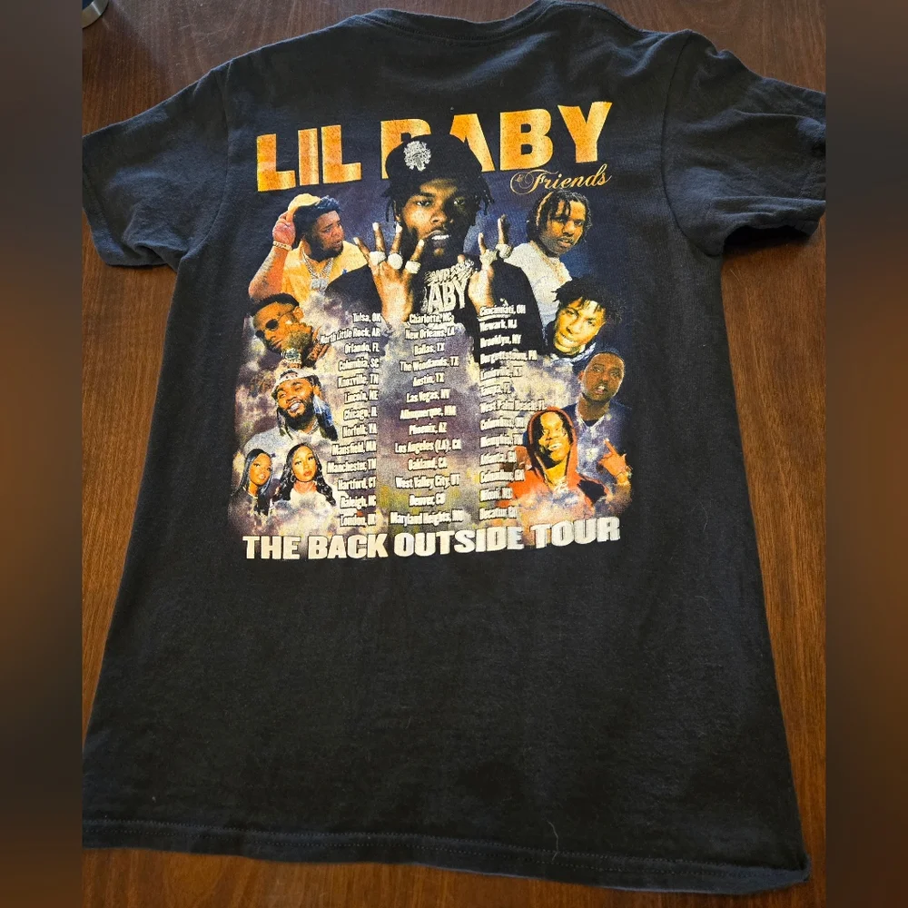 Lil Baby Shirt Adult‎ Small 2021 Back Outside Tour Double Sided - Picture 4 of 6